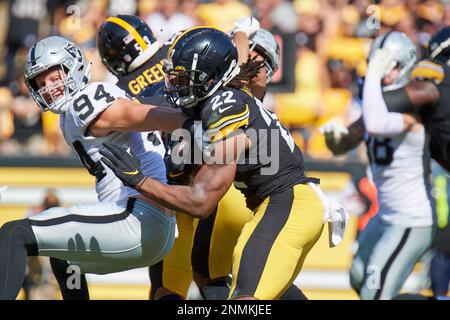 Las Vegas Raiders defensive end Maxx Crosby (98) looks on against the  Denver Broncos during an NFL football game Sunday, Sept. 10, 2023, in  Denver. (AP Photo/Jack Dempsey Stock Photo - Alamy