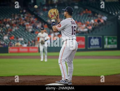 May 30, 2021: Astros first baseman Aledmys Díaz (16) makes a catch