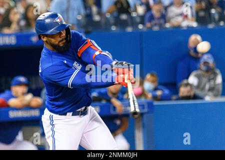 TORONTO, ON - SEPTEMBER 17: Toronto Blue Jays Pitcher Nate Pearson (24)  celebrates after a strikeout during the MLB baseball regular season game  between the Minnesota Twins and the Toronto Blue Jays