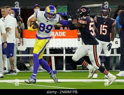 INGLEWOOD, CA - SEPTEMBER 12: Tyler Higbee #89 of the Rams during an NFL  game between the Chicago Bears and the Los Angeles Rams on September 12,  2021, at SoFi Stadium in