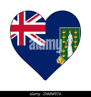 British Virgin Islands Heart Shape Flag. Love British Virgin Islands. Visit British Virgin Islands. Caribbean. Latin America. Vector Illustration Stock Vector