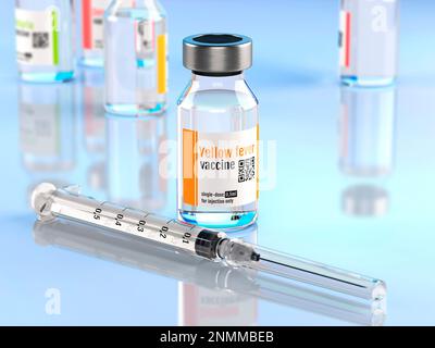 Yellow fever vaccine, illustration Stock Photo