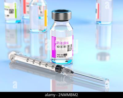 Shingles vaccine, illustration Stock Photo