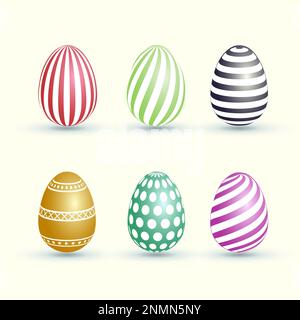 Easter egg illutration with strip, realistic easter egg Stock Vector