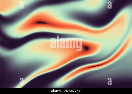 Fire Liquid Iridescent Background. Iridescent chrome wavy gradient abstract background, holographic fire texture, liquid surface, ripples, reflection Stock Photo