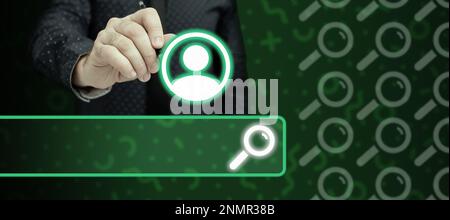 Businessman in office uniform Holding Pen Writing On Screen Presenting Futuristic Technology. Lab Technician Using Stylus Taking Notes Showing Modern Stock Photo