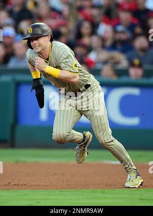 ANAHEIM, CA - AUGUST 28: San Diego Padres pitcher Ryan Weathers (40)  pitching during a game against the Los Angeles Angels played on August 28,  2021 at Angel Stadium in Anaheim, CA. (