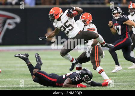 ATLANTA, GA - AUGUST 29: The NFL VISION Instant Replay technician during  the final preseason NFL game between the Cleveland Browns and the Atlanta  Falcons on August 29, 2021 at the Mercedes-Benz