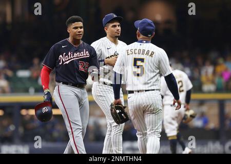 MILWAUKEE, WI - AUGUST 22: Milwaukee Brewers infielder Eduardo