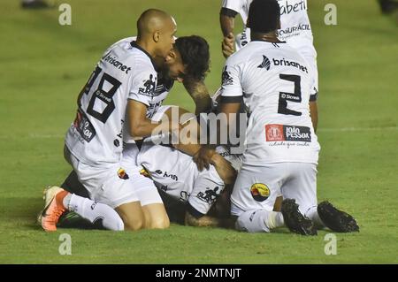 PB - Joao Pessoa - 7/24/2021 - BRAZILIAN C 2021, BOTAFOGO-PB X SANTA CRUZ -  Botafogo-PB player Savio celebrates his goal during a match against Santa  Cruz at Almeidao stadium for the