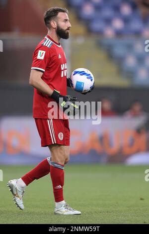 August 16, 2021, Genoa, United Kingdom: Genoa, Italy, 16th August 2021. Matteo Pisseri of US Alessandria during the Coppa Italia match at Luigi Ferraris, Genoa. Picture credit should read: Jonathan Moscrop / Sportimage(Credit Image: © Jonathan Moscrop/CSM via ZUMA Wire) (Cal Sport Media via AP Images)