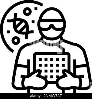 biomedical engineer worker line icon vector illustration Stock Vector