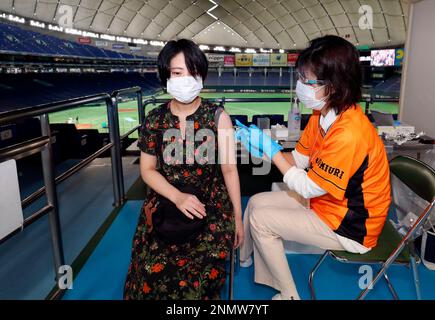 Mondo Mascots on X: Giabbit, the mascot for the Yomiuri Giants, greets  people coming to get a Covid vaccine at Tokyo Dome. The Giants play  baseball there, and it is currently a