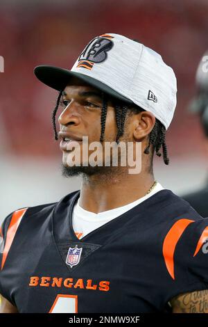 TAMPA, FL - AUGUST 14: Ja'Marr Chase (1) of the Bengals watches