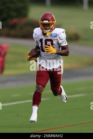 ASHBURN, VA - AUGUST 08: Washington Football Team wide receiver Antonio  Gandy-Golden (11) participates in drills during the Washington Football  Team training camp practice on August 8, 2021, at the Washington Football