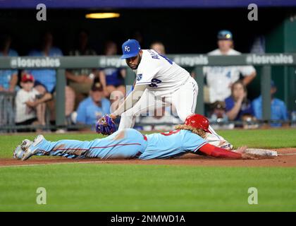 Aug 14, 2021: St. Louis Cardinals right fielder Lars Nootbaar (68) watches  a deep fly ball at Kauffman Stadium in Kansas City, MO. Cardinals defeated  the Royals 9-4 . Jon Robichaud/CSM Stock Photo - Alamy