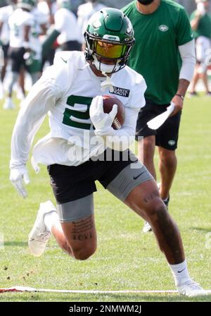 New York Jets tight end Trevon Wesco (85) runs against the Miami Dolphins  during an NFL football game, Sunday, Nov. 21, 2021, in East Rutherford,  N.J. (AP Photo/Adam Hunger Stock Photo - Alamy