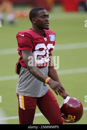 Washington Commanders running back Jaret Patterson (32) runs during an NFL  preseason football game against the Cincinnati Bengals, Saturday, August  26, 2023 in Landover. (AP Photo/Daniel Kucin Jr Stock Photo - Alamy