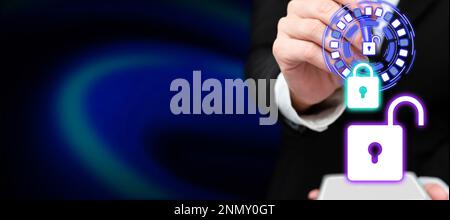 Business Woman Standing Holding mobile phone And pen. Pressing On Virtual Button. Lady In Uniform Carrying Pad Tapping Icon Showing New Futuristic Stock Photo