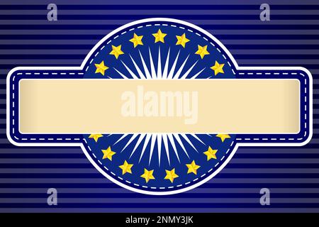 Abstract American flag symbols background border with empty space for text. Stock Vector