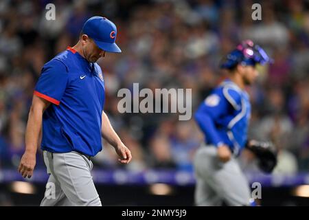 This is a 2021 photo of Andy Green of the Chicago Cubs baseball