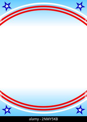 USA abstract flag symbols round frame border background with empty space for your text. Stock Vector