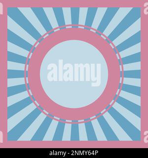American flag symbols round red blue frame retro style Stock Vector