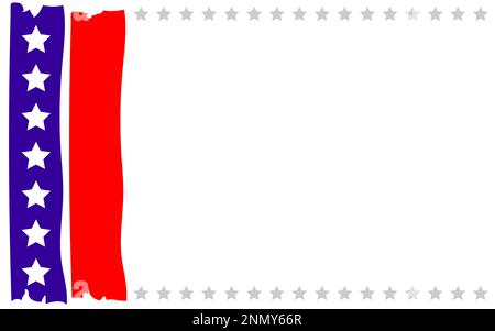 Abstract American flag symbols frame border with an empty space for text. Stock Vector
