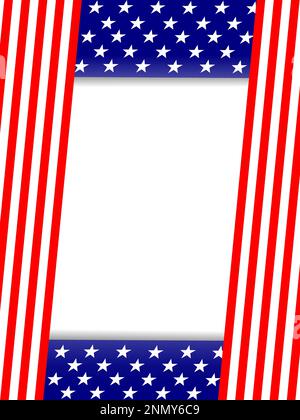 USA flag symbols corner border frame mockup with empty space for your text. Stock Vector