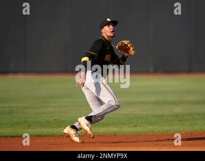 Montverde Academy Eagles Justin Colon (3) throws to first base during a  game against the IMG Academy Ascenders on April 8, 2021 at IMG Academy in  Bradenton, Florida. (Mike Janes/Four Seam Images