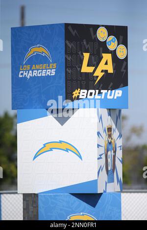 Los Angeles Chargers wide receiver Josh Palmer (5) catches a pass during  practice at the NFL football team's training camp in Costa Mesa, Calif.,  Saturday, July 31, 2021. (AP Photo/Alex Gallardo Stock