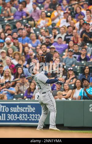 July 1202021: Seattle first baseman Ty France (23) runs the bases during  the game with the Seattle Mariners and the Colorado Rockies held at Coors  Field in Denver Co. David Seelig/Cal Sport