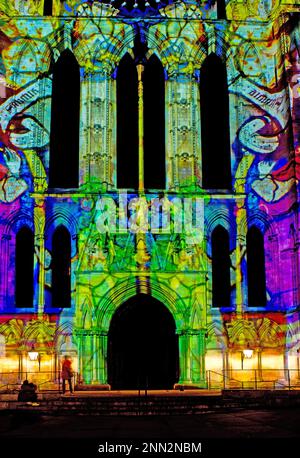 Minster Illuminations, York, Yorkshire, England Stock Photo