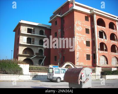 Illegal buildings in Villaggio Coppola. The construction of the village is an example of illegal building on a large scale - Castel Volturno, Italy Stock Photo