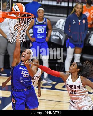 COLLEGE PARK, GA – JUNE 02: Atlanta forward Cheyenne Parker (32) drives to  the basket during the WNBA game between the Las Vegas Aces and the Atlanta  Dream on June 2nd, 2023