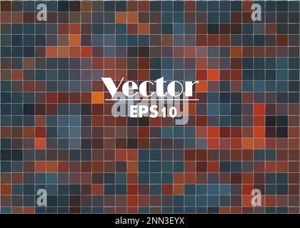 Multicolor Abstract Lights Red Disco Background. Square pixel mosaic vector Stock Vector