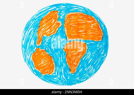childrens drawing planet earth globe 2nn3m0h