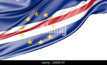 Cape Verde Flag Isolated on White Background, 3D Illustration Stock Photo