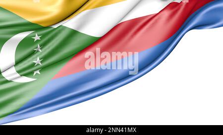 Comoros Flag Isolated on White Background, 3D Illustration Stock Photo