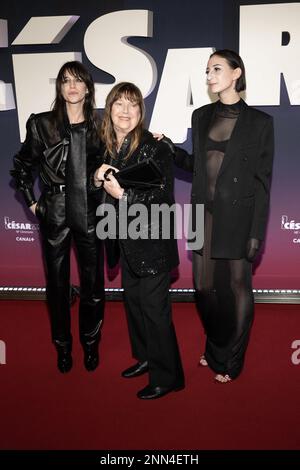 Charlotte Gainsbourg, Jane Birkin and Alice Attal arrive at the 48th Cesar Film Awards at L Olympia, on February 24, 2023 in Paris, France. Photo by David Niviere/ABACAPRESS.COM Stock Photo