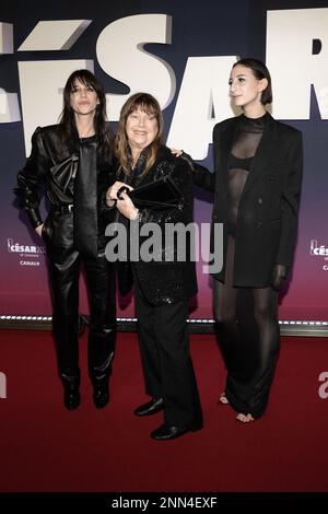 Charlotte Gainsbourg, Jane Birkin and Alice Attal arrive at the 48th Cesar Film Awards at L Olympia, on February 24, 2023 in Paris, France. Photo by David Niviere/ABACAPRESS.COM Stock Photo