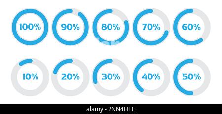 Infographic percentage circle icons vector illustration isolated on white background. Stock Vector