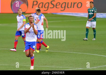 Luiz Otavio of Bahia Celebrates his goal (1-1) during the Brazilian  National league (Campeonato Brasileiro) football match between Palmeiras v  Bahia at Allianz Parque formerly known as Palestra Italia in Sao Paulo