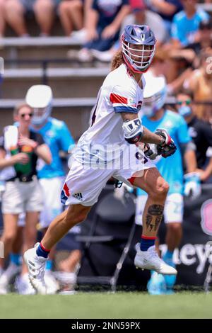 BALTIMORE, MD - JUNE 27: Cannons attack Lyle Thompson (4) stays