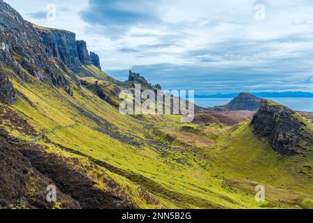 the Quiraing on the Trotternish peninsula, Isle of Skye, Scotland Stock Photo