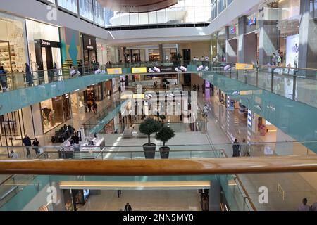 Dubai Mall, the largest shopping mall in the world with 1200 shops, part of the Burj Khalifa complex, Dubai, UAE Stock Photo