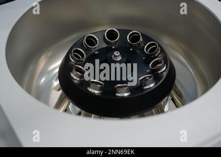 Close up of empty centrifuge rotor - laboratory equipment Stock Photo