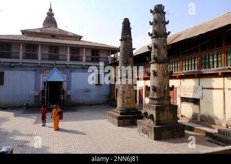 31 January 2023, Yamai Temple complex of the palace in Aundh Gaon (Village) Satara, Maharashtra, India. Aundh is popularly known as Bhavani Museum. Stock Photo