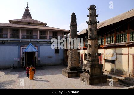 31 January 2023, Yamai Temple complex of the palace in Aundh Gaon (Village) Satara, Maharashtra, India. Aundh is popularly known as Bhavani Museum. Stock Photo