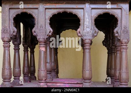 31 January 2023, Yamai Temple complex of the palace in Aundh Gaon (Village) Satara, Maharashtra, India. Aundh is popularly known as Bhavani Museum. Stock Photo